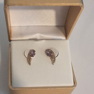 Elegant Purple Stone Earrings